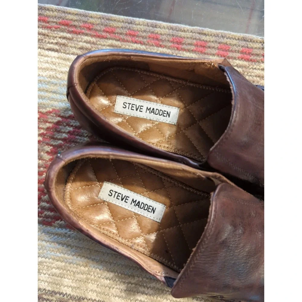 Steve Madden Heston Men's 8.5 M Brown Leather Ankle Shoes Boots Booties Stylish!